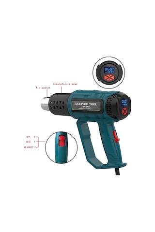 Createtech 2000w Dijital Sıcak Hava Tabancası - Shrink Qr-85b2-1 - Proje Uygulamalar İçin