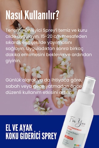 El Ayak Ve Koltuk Altı Terleme Önleyici Sprey-ter Spreyi 100 Ml