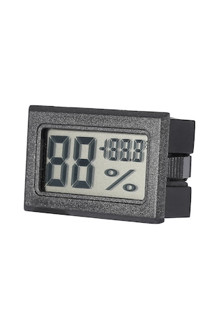 Reedark Küçük Boylu Ev, Ofis, Sera İçin Sıcaklık Nem Ölçer - Büyük Lcd Ekranlı, Hassas Ölçüm Siyah