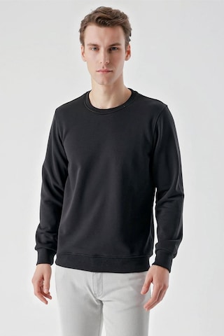 Slimfit Bisiklet Yaka Düz Renk 2 İplik Erkek Sweatshirt 001