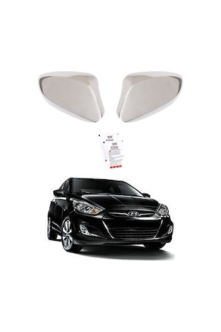 Hyundai Accent Blue Uyumlu 2011-2016 Krom Ayna Kapağı (Sinyalsiz) 2 Parça Paslanmaz Çelik