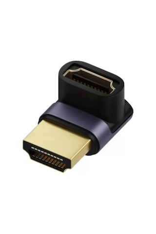 Mıknatıslı Akım Korumalı 90 Derece Hdmı Eğim Adaptörü 8k Görüntü Destekli Altın Uç