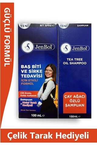 Jenbol Bit Spreyi 100 ML + Şampuan 150 ML + Çelik Tarak