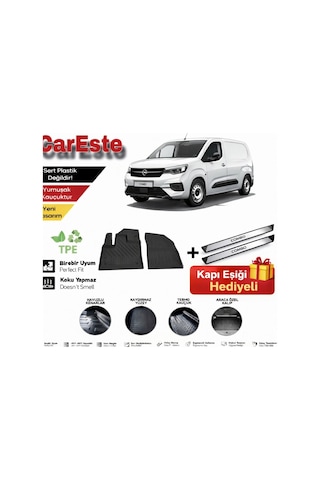 Opel Combo Panelvan 2019-2026 4d Havuzlu Paspas Ön 2 Parça Araca Özel Kapı Eşiği li