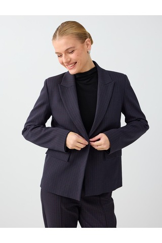 Jimmy Key Siyah Ekose Desenli Kapak Cepli Pamuk Karışımlı Blazer Ceket 6ww058345900