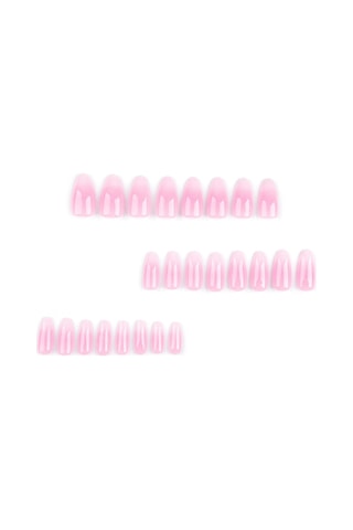 Pembe Ombre Badem Takma Tırnak Seti 24 Adet
