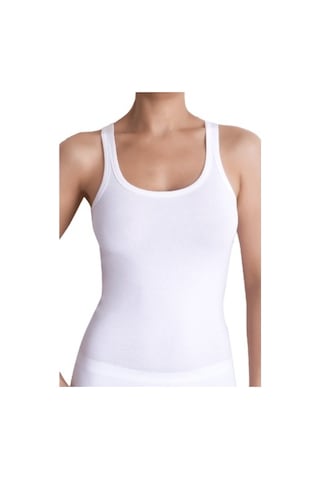 The Don Organic Blended Bayan Singlet - Ince Kenarlı Atlet Beyaz