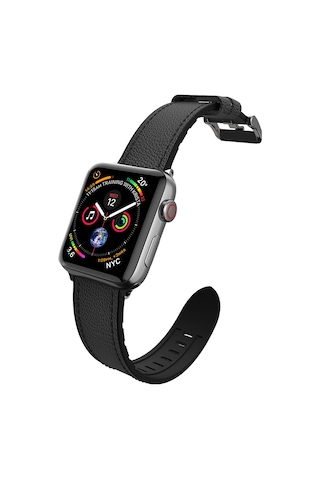 Watch 38mm Uyumlu Deri Kordon Raptic Hybrid Leather Serisi Siyah