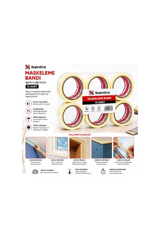 Meg 24mm X 20 Yards Maskeleme Bandı- 12'li Paket