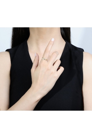 Diamond Line - Gülaylar - Sarı Altın 14 Ayar Trend Yüzük (528823520)