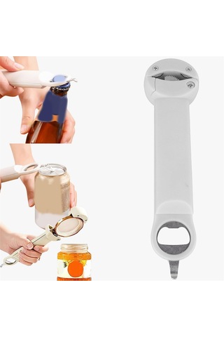 3'ü 1 Arada Teleskopik Konserve Açacağı Ev Tipi Konserve Açacağı B Beyaz