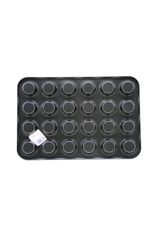 Muffin Kek Kalıbı 24 Bölmeli Siyah Metal Belirtilmemiş