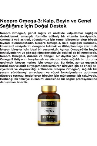 Neopro Collagen- Omega 3 - Balık Yağı Vitamini - 60 Softgel