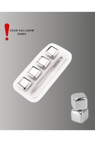 Çevre Dostu Metal Buz Küpü Ve Kullanışlı Klips Seti Gri