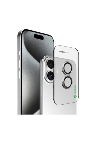 Buddıes Apple Uyumlu iPhone 16 / 16 Plus Kamera Lens Koruyucu Sılver Gümüş