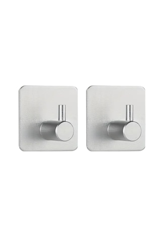 Yapışkanlı Metal Banyo Eşya Askılığı Al4619 2 Adet Gümüş