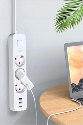 Fulltech FTR-16 Akım Korumalı Kablolu 3x Soket 3'lü Priz 1.8 M - 06422