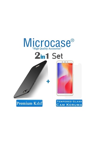 Microcase Xiaomi Redmi 6A Premium Matte Silikon Kilif + Cam Korum 299967335 - Seçenek / Renk-Cam Koruma-Gold-Tempered Glass Istemiyorum