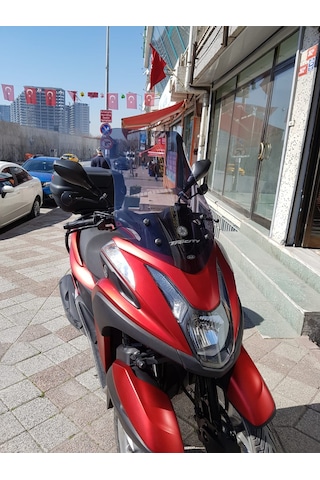 Yamaha Tricity Uzun Ön Cam Zeus Koyu Füme 64cm 4mm