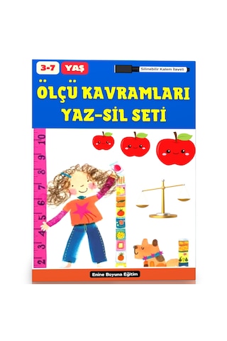 Okul Öncesi Ölçü Kavramları Yaz-sil Seti 3-7 Yaş