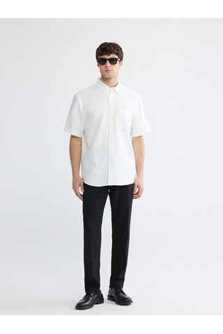 Lcwaıkıkı Classic Beyaz Regular Fit Armürlü Erkek Basic Gömlek