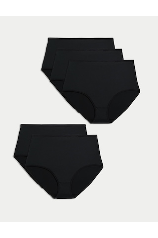 Marks & Spencer 5'li Dikişsiz Full Brief Külot Seti T61004104 Siyah