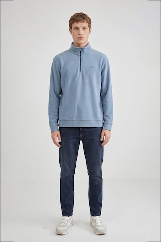 Wrangler Pamuklu Regular Fit Dik Yaka Fermuarlı Selanik Örgü Sweatshirt Mavi