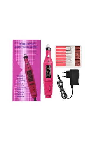 Yifomall Evde Salon Keyfi: Taşınabilir Elektrikli Tırnak Bakım Seti, Hız Ayarlı, 6 Uçlu, Pembe Renk, Avrupa Fişi