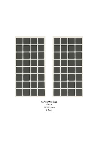 Zemin Koruyucu, 25x25 mm Keçe, Siyah (2 Adet)