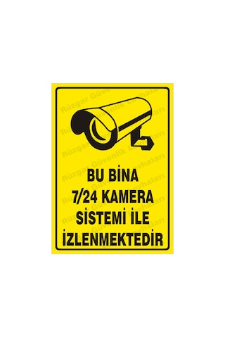 Kamera İle İzlenmektedir Galvaniz 15x21 Cm Bu Bina Kamera İle İzlenmektedir Galvaniz 15x21 Cm Bu Bina