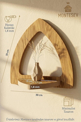 Ahşap Dekoratif Duvar Rafı 3 Lü Set Mts-212 Diğer