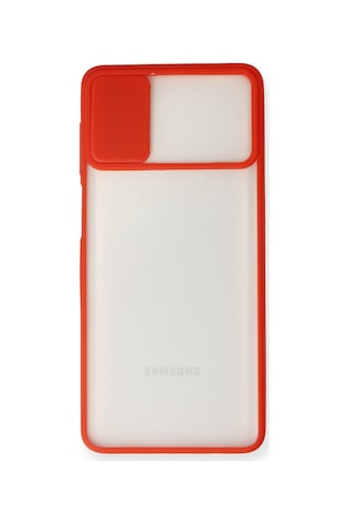 Galaxy M51 Kılıf Palm Buzlu Kamera Sürgülü Silikon - Kırmızı