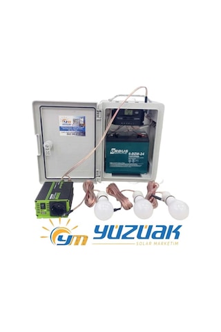 Yüzüak 24 AH Akü 100W Panelli TV-Laptop-Lamba ve Telefon Şarj Sistemi