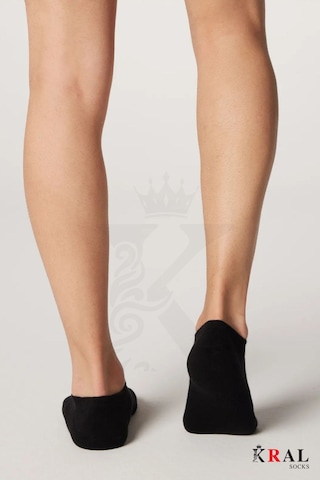 Kral Socks Düz Desen Sneakers Pamuklu Terletmez Unisex Çorap 6 Çift - Siyah