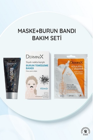 Derminix Black Glow Gözenek Karşıtı Soyulabilir Maske 100 ML + Kolajen + C Vitamini Kağıt Kömürlü Siyah Nokta Yüz Maskesi 39882722