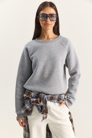 Shade Kadın Reglan Kol Oversize Sweatshirt 60283859 - Gri Melanj