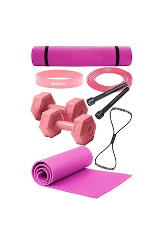 Evde Pilates Deneyimini Yükseltin: Tüm İhtiyaçlarınızı Karşılayan Pilates Seti Beyaz - Pembe