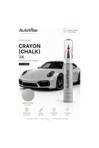 Porsche Crayon Chalk M9a Rötuş Boya Kalemi 2'si 1 Arada Orijinal Renk Uyumlu