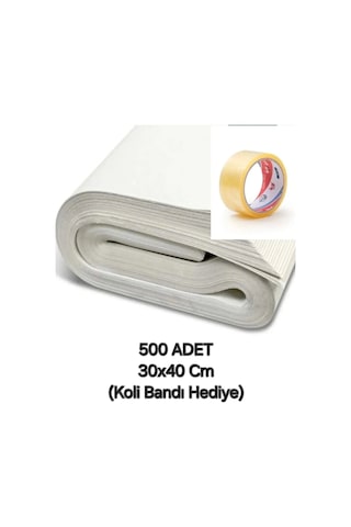 500 Adet 30x40 Tabak - Bardak Eşya Sarma Taşıma Taşınma Paketleme Kağıdı - Koli Bandı Hediye