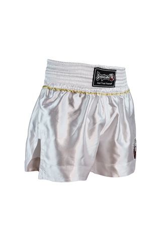 Dragondo Mt3033 Muaythai Şortu Beyaz Kick Boks Şortu Beyaz