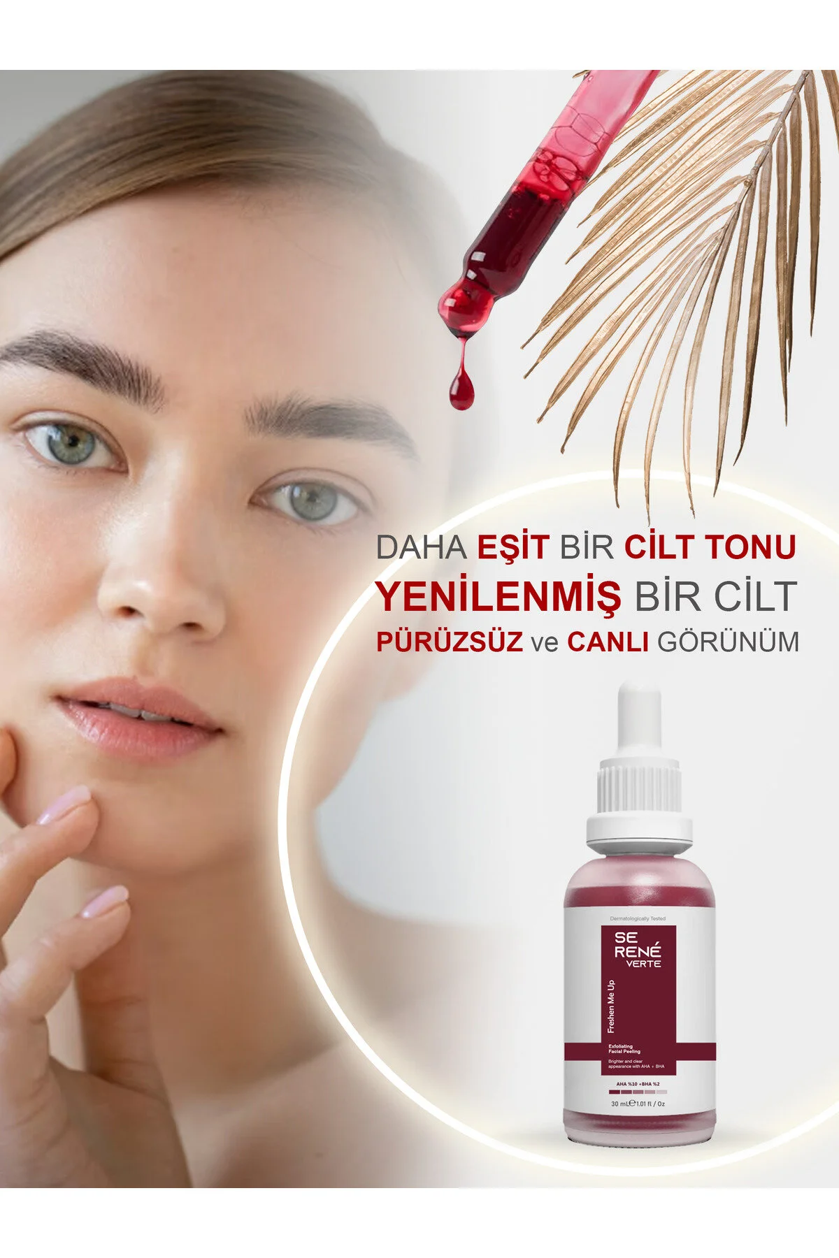 Se Rene Verte Canlandırıcı & Gözenek Sıkılaştırıcı Kırmızı Peeling Cilt Serumu 30 Ml Aha 10% + Bha 2%