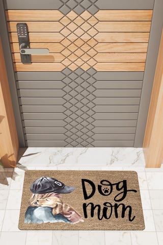 Rugmood Modern Dijtal Baskı Dog Mom Kapı Önü Paspası Çok Renkli