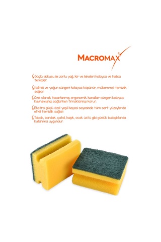 Klasik Yeşil Oluklu Sünger 5'li