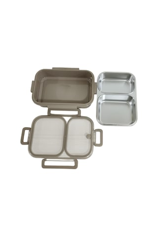 Aryıldız Bento Dikdörtgen 2 Bölmeli Lunch Box Yemek Termosu Vizon 1000 Ml Kahve