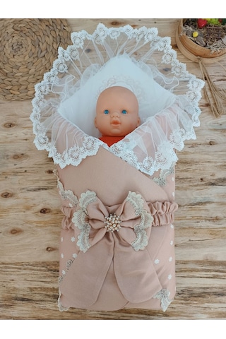 Yenidoğan Pamuk Papatya Desenli Trilüks Unisex Kundak Bebek Battaniyesi Çok Renkli