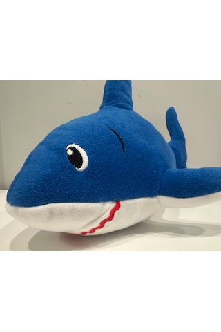 Mellito Toyzz 40 Cm Peluş Oyuncak Köpek Balığı Uyku Arkadaşı Yastık Sevimli Yumuşak Oyuncak Oyun Arkadaşı Beyaz - Mavi