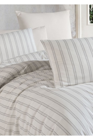 Organik Keten Çift Kişilik Nevresim Takımı Krem