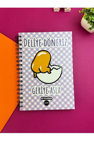 Deliye Döneriz Geriye Asla Tasarımlı Konuşan Ajanda Mor