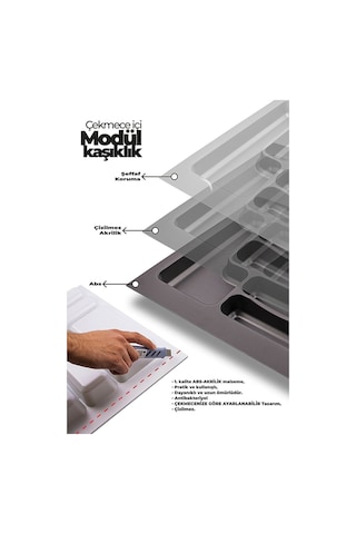 42/49 Cm Cekmece Içi Kepçelik Grı 38/40 Cm Kadar Kesılebıır