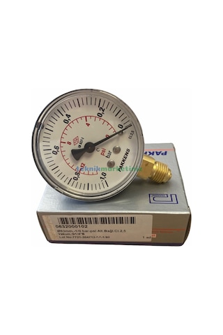 63MM -1/0 Bar ALTtan Çıkışlı G1/4" Kurutip VakuMMetre Pakkens